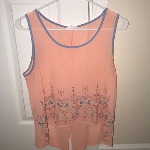 A beautiful orange coral dress tank top